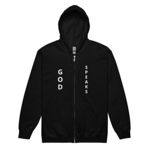 Unisex "GOD SPEAKS" zip hoodie