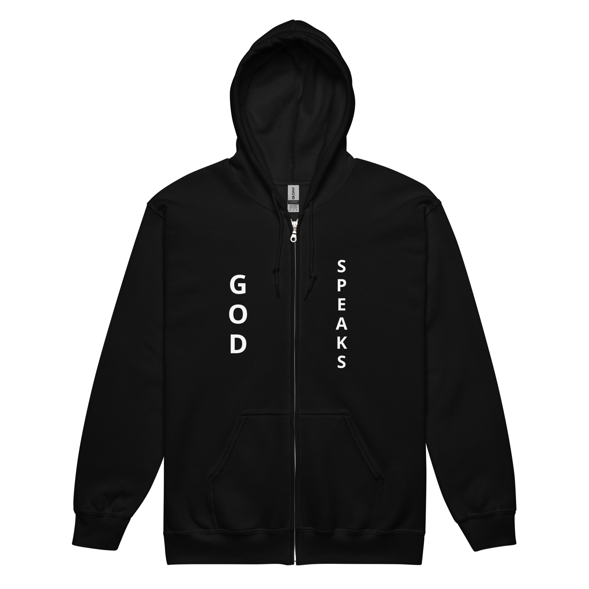 Unisex "GOD SPEAKS" zip hoodie